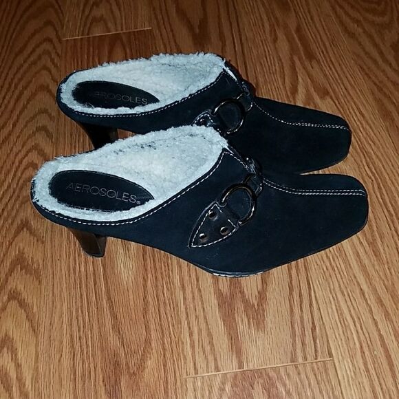 Aerosoles black leather mules Sz.6.5 EUC - Picture 5 of 7